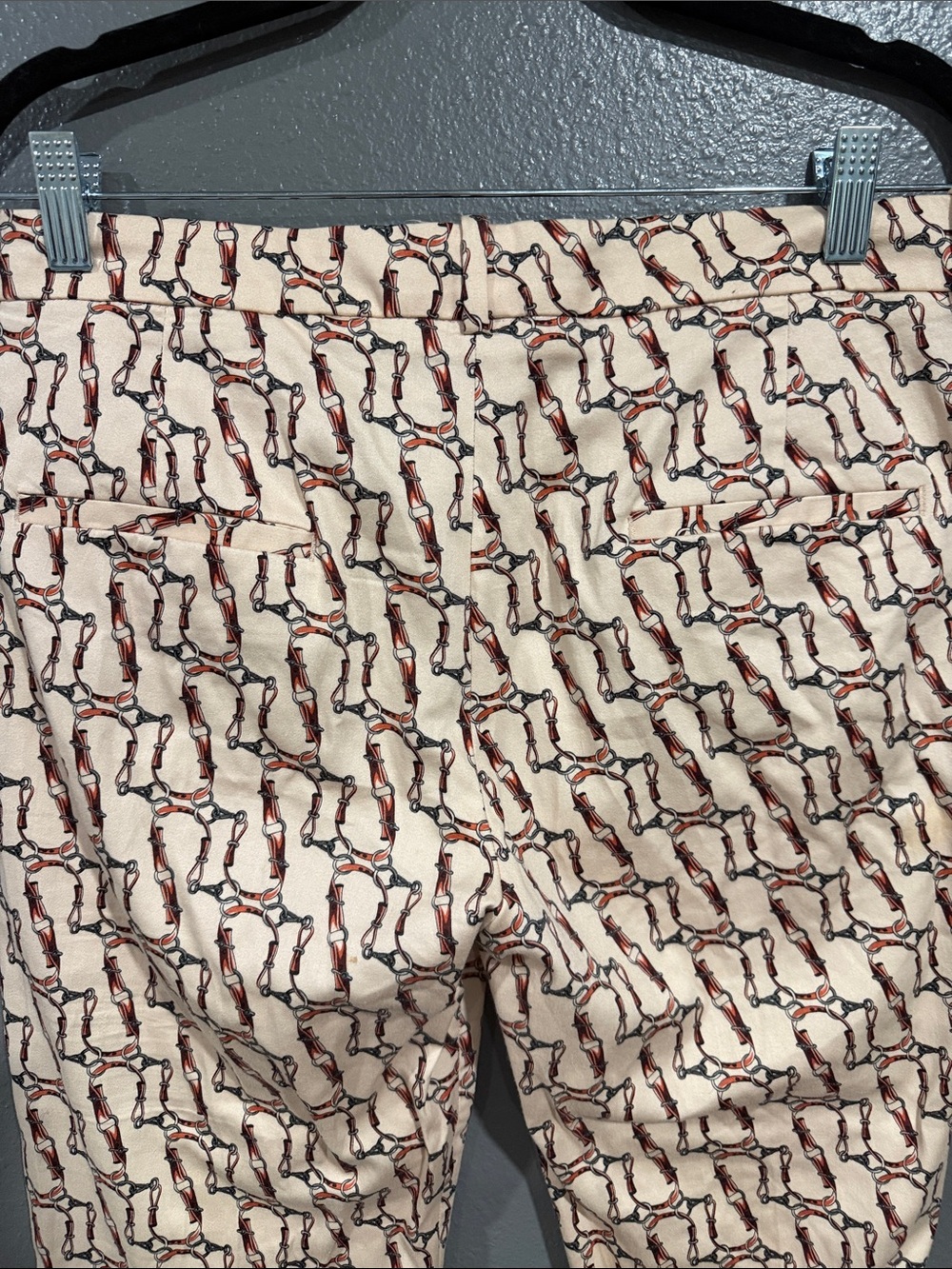 ZARA Chino Fit Pants Novelty Print Horsebit 8 - Picture 3 of 5